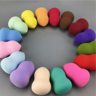 Brown Cosmetic Gourde Cut Angled Washer Makeup Sponge With Cover