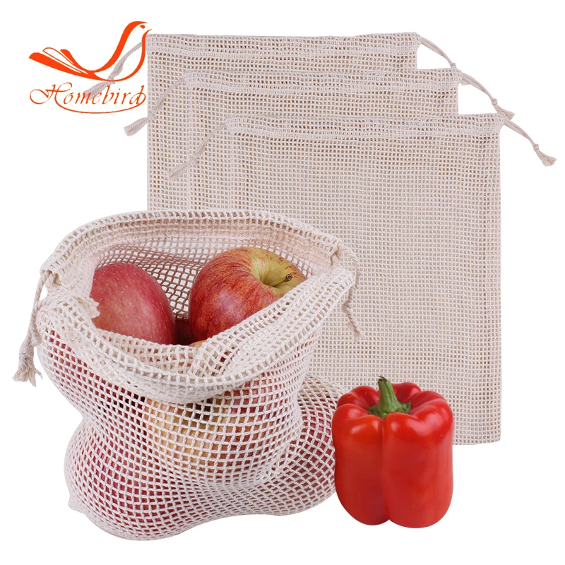 
HW0050 mesh cotton bag 100% recyclable bags cotton 