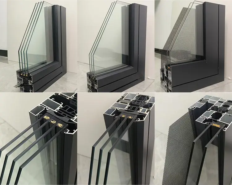 Latest Window Design Aluminum Casement Window Frame with Double Glass Aluminium Windows Products