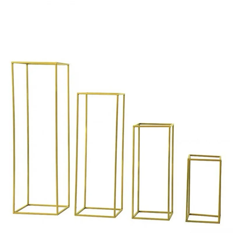 DKB 40cm 60cm 80cm 100cm tall metal decorative flower arrangement gold black flower stand for wedding table centerpieces