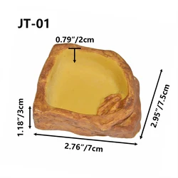 Reptile Water Dish Terrarium Resin Rock Water Bowl Pets Bowls and Feeders Turtle Reptile Food Water Feeding Bowl