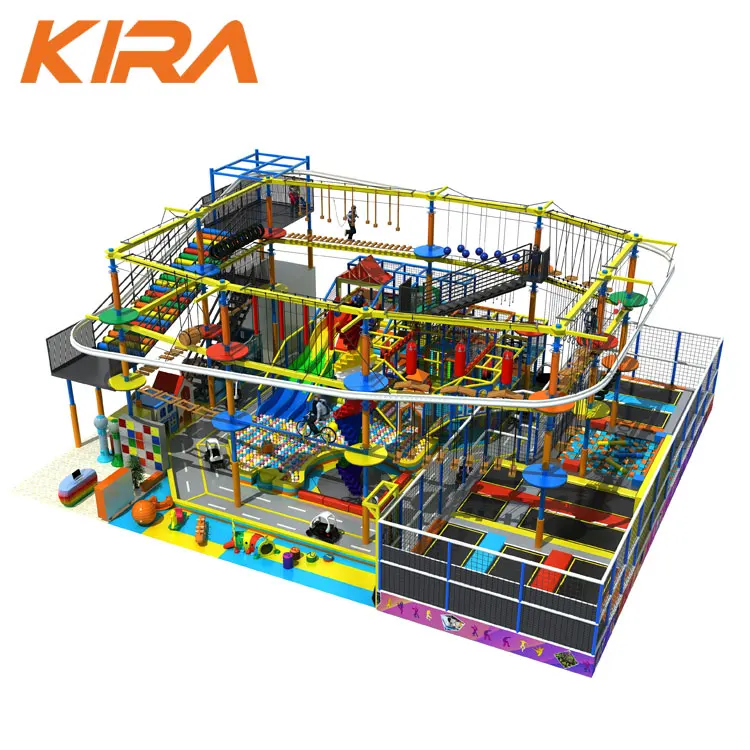 Adventure Park Manufacturer Customized Indoor Playground Equipment With Ropes Course,Trampoline Park,Climbing Facility