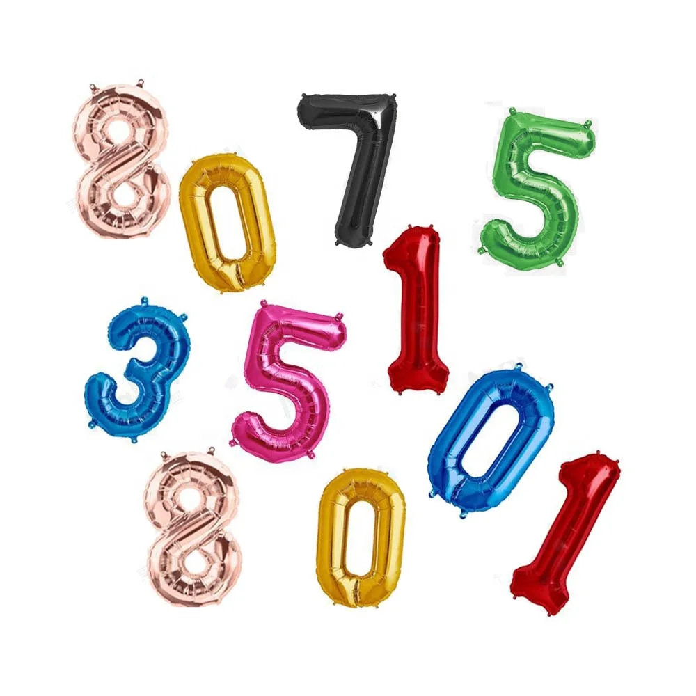 Decoration Party Supplies Birthday Valentines Day Inflatables Helium Number and Letter Alphabet Aluminium Foil Balloons
