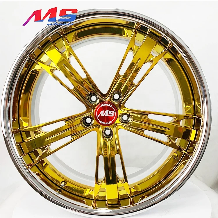 20 inch aluminum car alloy rims 5x120 2-pcs forged chrome wheel 5 hole