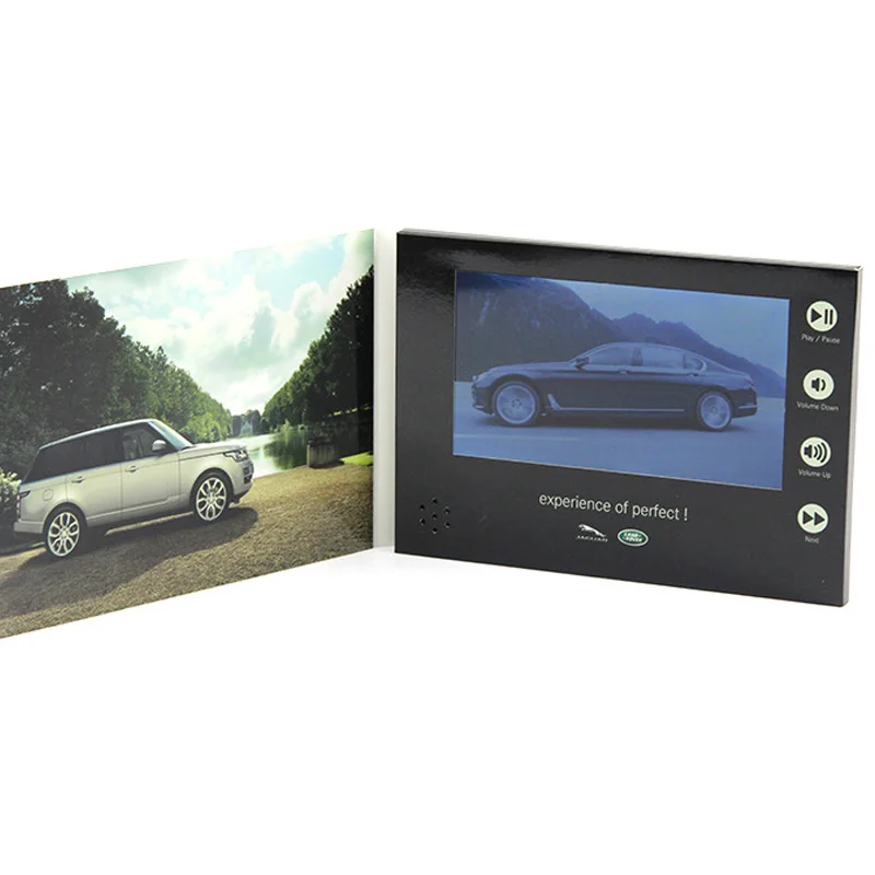 Customised 7 inch lcd video gift box advertising brochure player module book greeting card