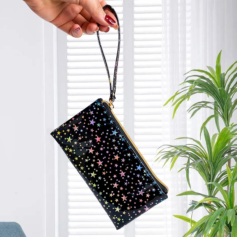 Universal black Pvc Waterproof Mobile Phone Bags with paillette For Iphone Samsung Custom Waterproof Cell Phone Case