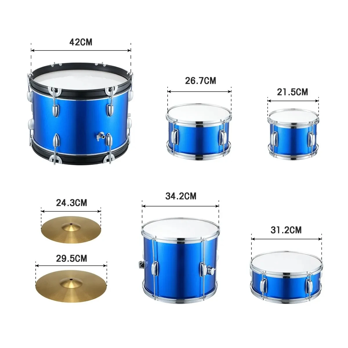 HUASHENG Juniors 5 Piece Drums Set Professional Pcuession Instruments Cymbals Stool Electric Children Kids Drum Kit for Gift