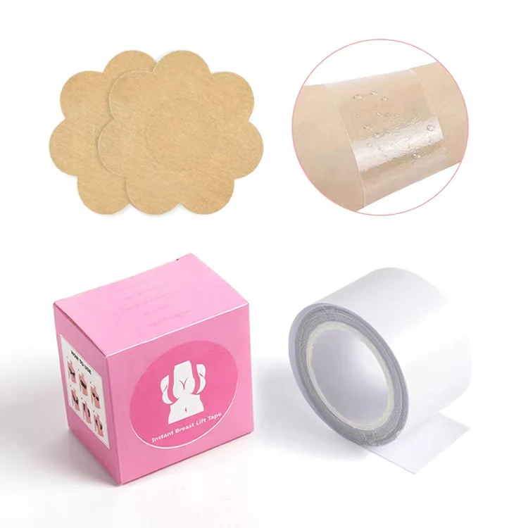 2022 New Boob Tap Nipple Tape Breast Lift Tape Backless Strapless Bra Clear Invisible Medical Grade Transparent Boob Tape