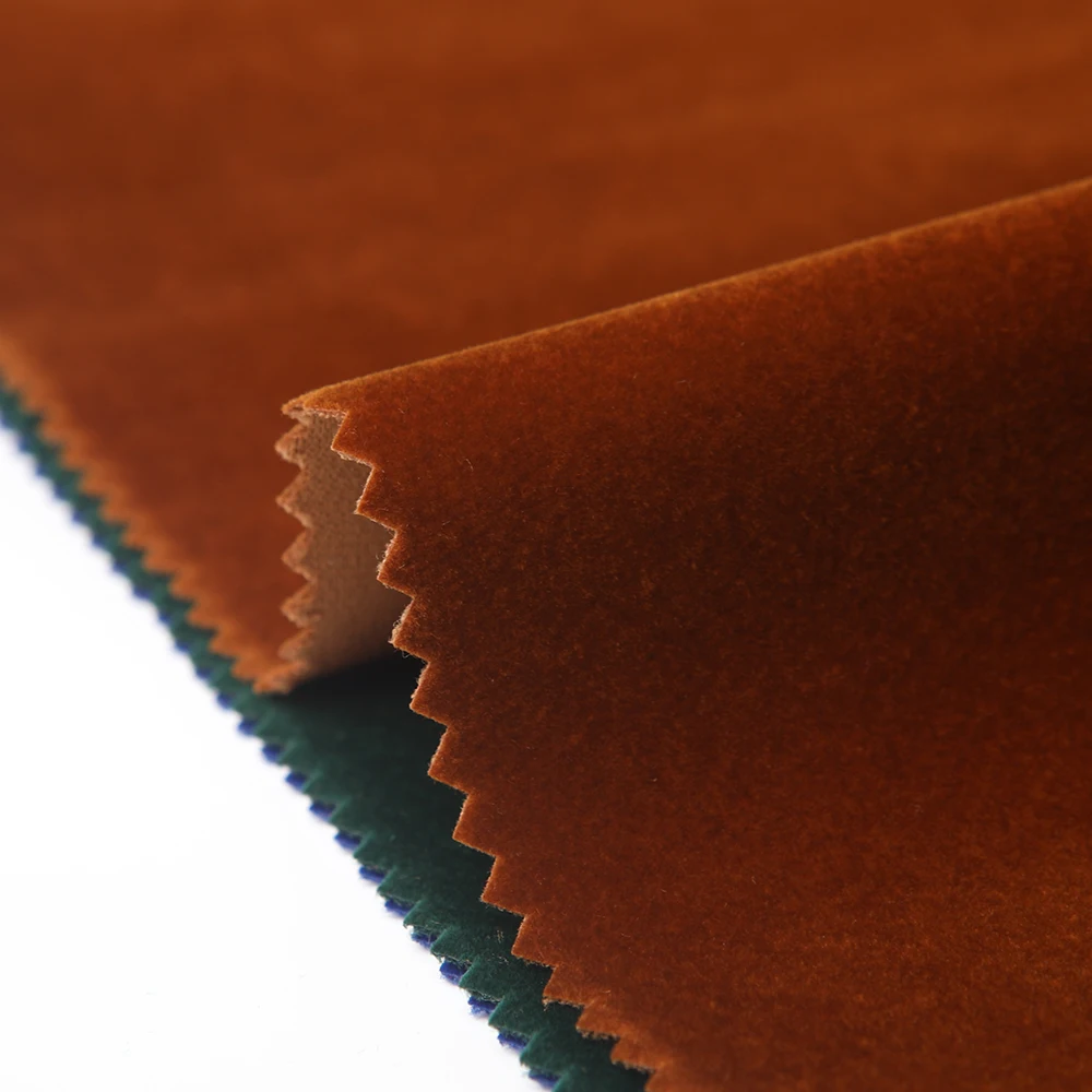 OEM factory supplier solid colors weft plain polyester nylon 210gsm flock velvet fabric textile fabric for clothing