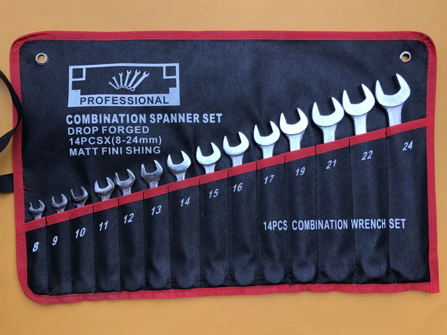 2023 New Combination Spanner Set Popular Crv 14 Pcs 8-24mm Nude Pcs