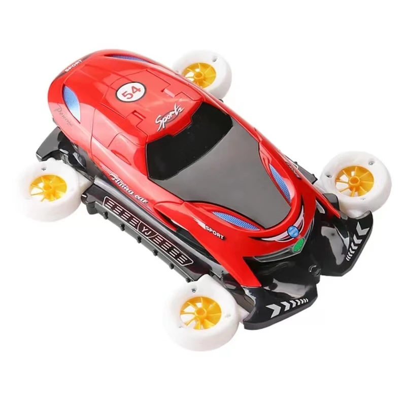 Electric Rotating Flying Car Good Quality Universal Wheel Battery Door Opening Car Toy with Lighting Music