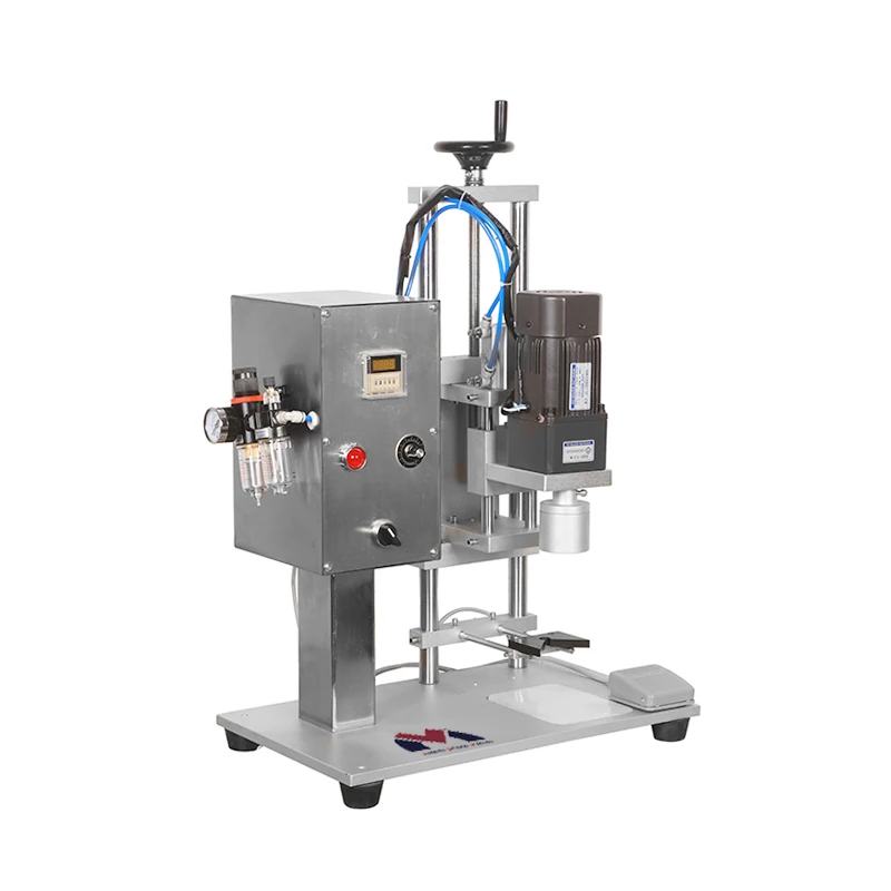 Semi Automatic Glass Jar Capping Machine Pneumatic Capping Machine Glass Bottle Vacuum Screw Capping Machine