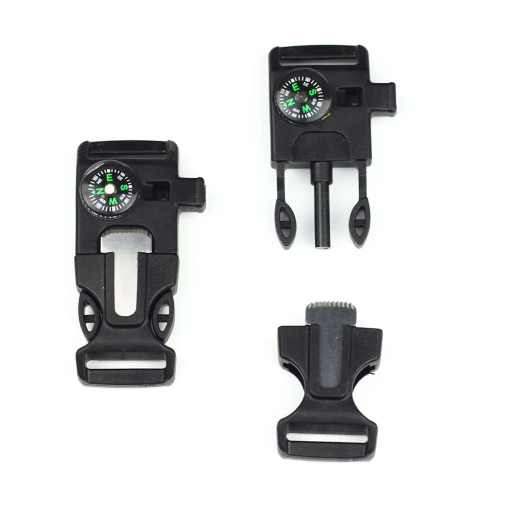 High Quality Plastic Side Quick Release Buckle Paracord Compass Fire Starter Whistle Buckle