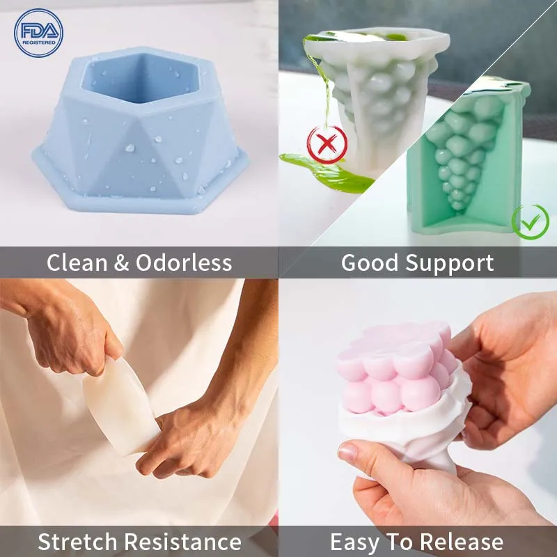 High Transparency Heart Shape Long Gypsum Epoxy Resin Silicone Tray Resin Mold