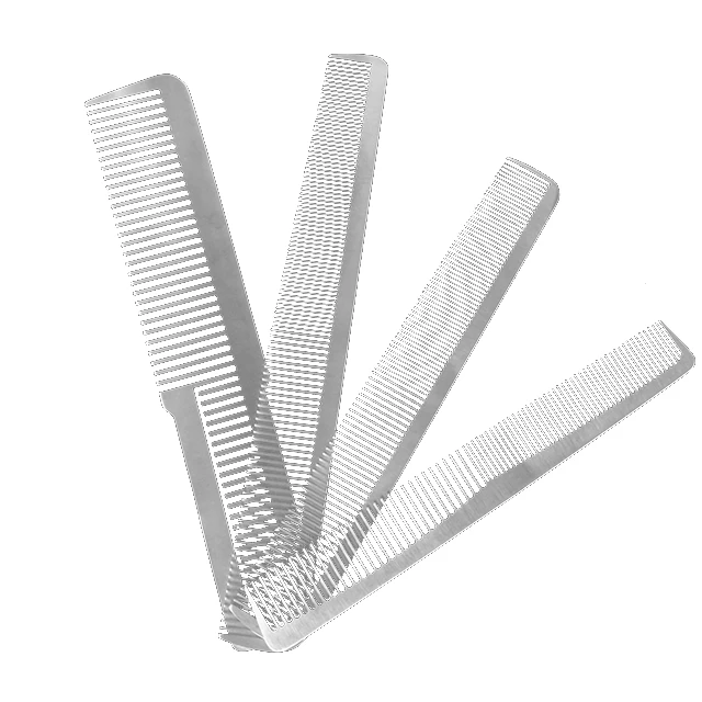 Custom Hair Salon Equipment Barber steel  Rat Tail Aluminum Metal Hair Cutting Comb
