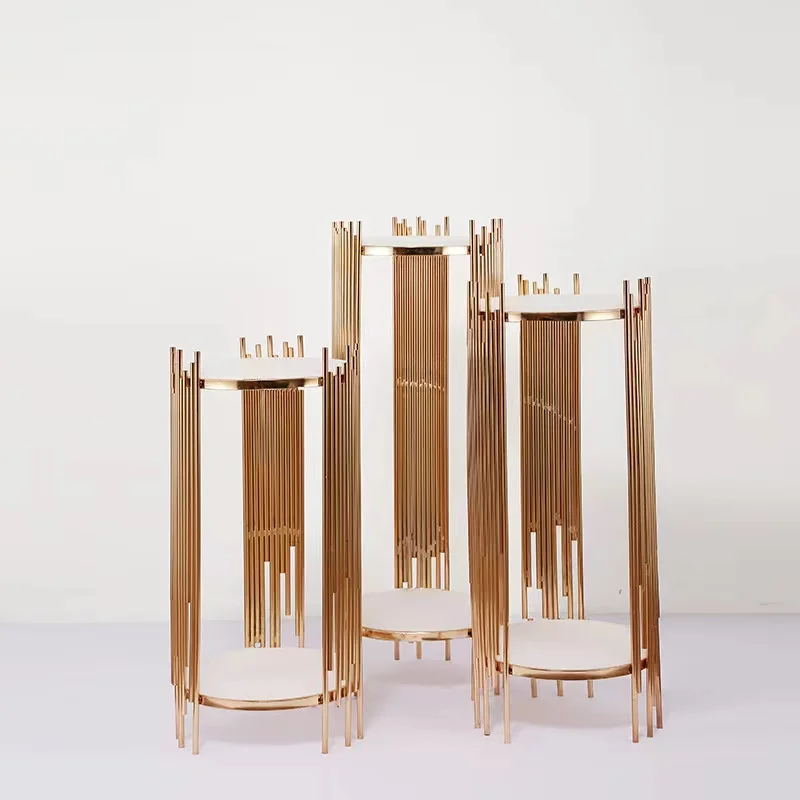Decorative Low Price Wedding Supplies Flower Stand Wedding Decoration For Sale Luxurious Metal Flower Stand