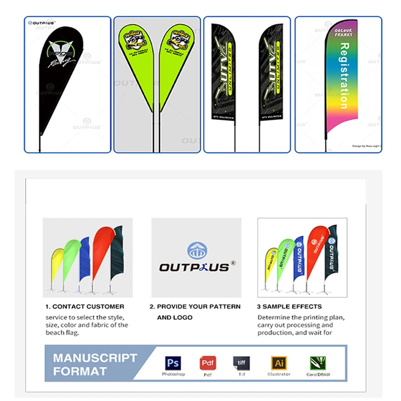 Portable Teardrop and Feather Beach flag Display Stand with Pole for Beach Flag