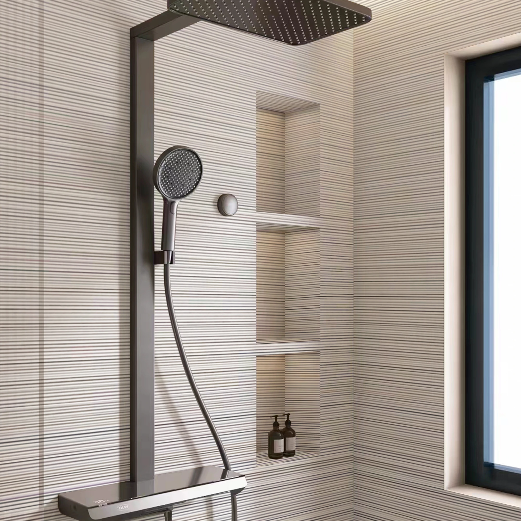 MC 3D Decorative Bathroom Wall Panel Easy Install Polyurethane Artificial stone 3D Artificial PU Stone Convenient Shower Room