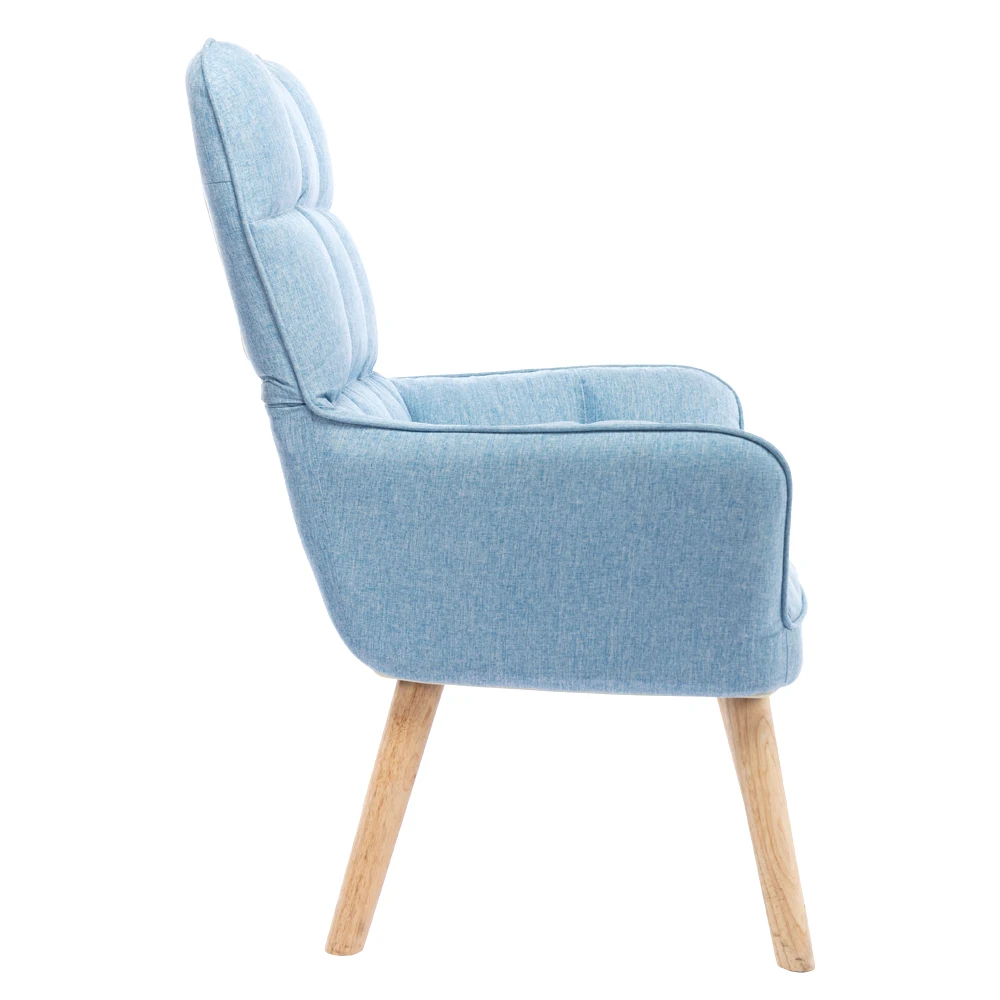 line fabric folding wing-back leisure accent chair living room armchair