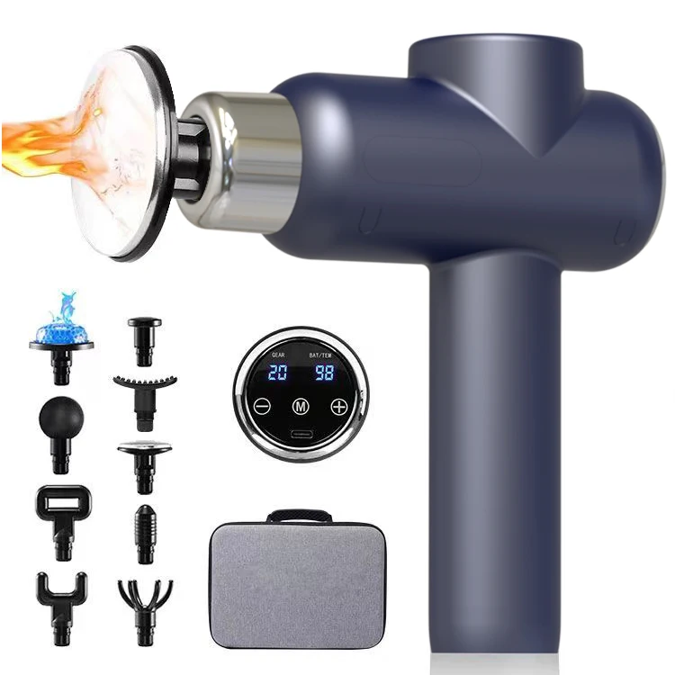 New Model Deep Tissue Hot Cold Body Massager 20 Speed Percussion Vibration Fitness Massager Heating Muscle Massage Gun