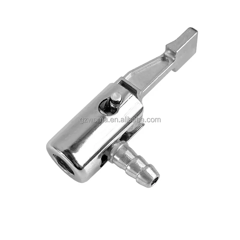 Auto Tire Repair Kit with Brass Air Chuck Metal Lock-On Car Tire Valve Connector for Tubeless Vehicle Use