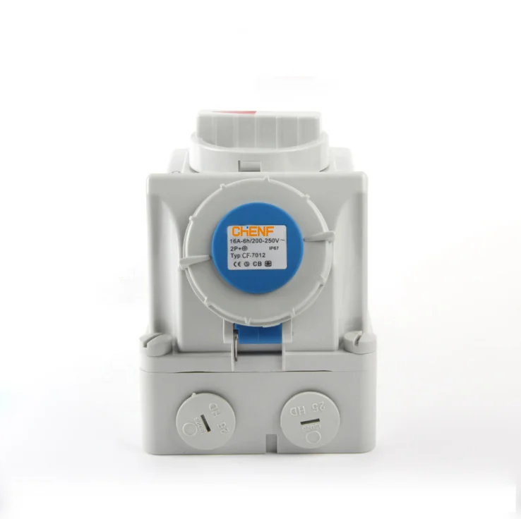 CHENF IP67 230V 16A 32A 63A 3P 4P 5P CEE/IEC International Standard Socket with Switches and Mechanical Interlock CF7012 CF5793