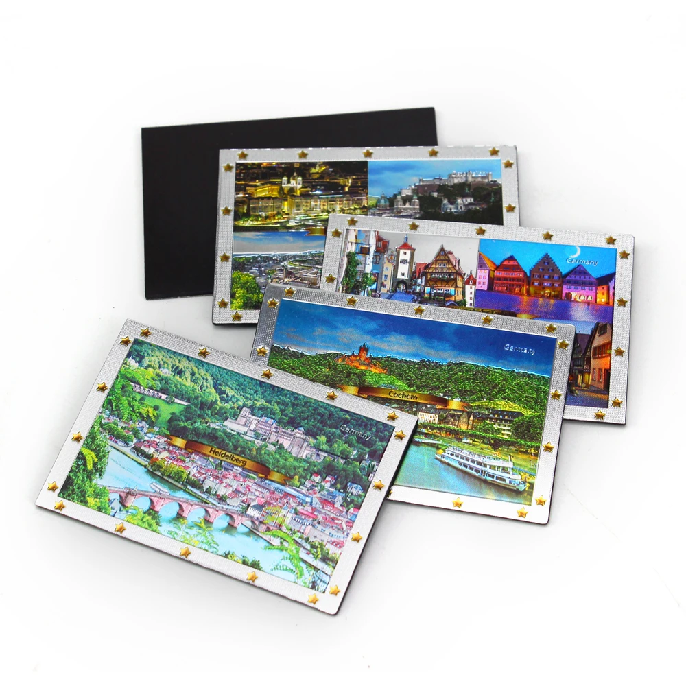 Tourist Souvenir tinplate Magnets from Around The World Gift Custom Cheap Picture Photos Metal Tin Fridge Magnet