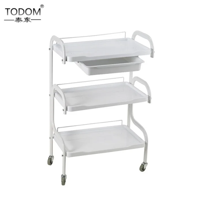 Best price of plastic drawers pedicure nail 4 wheels trolly cart nail salon furniture