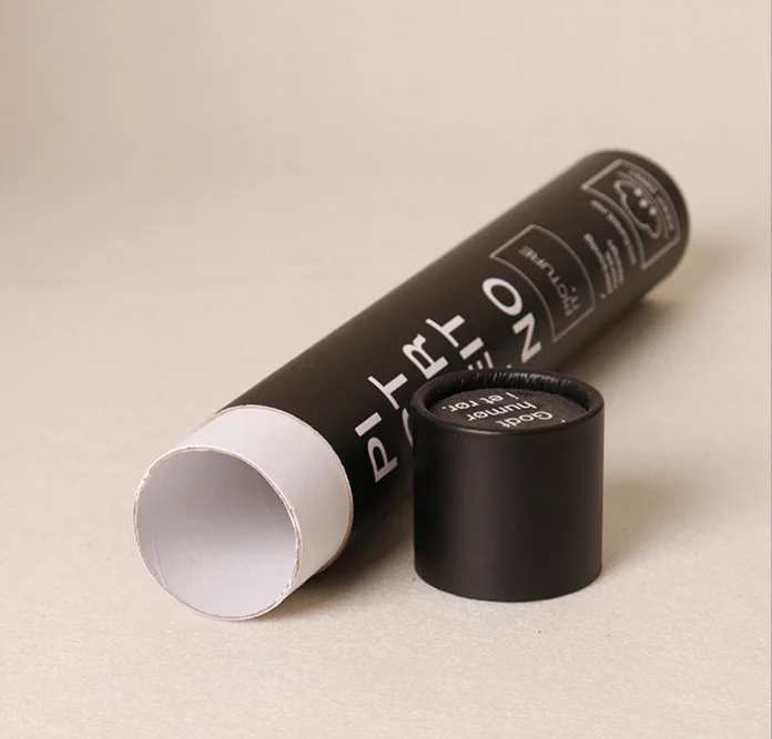 
Custom Cylinder Black Cardboard Tea Can Paper Tube Can Food Packaging 