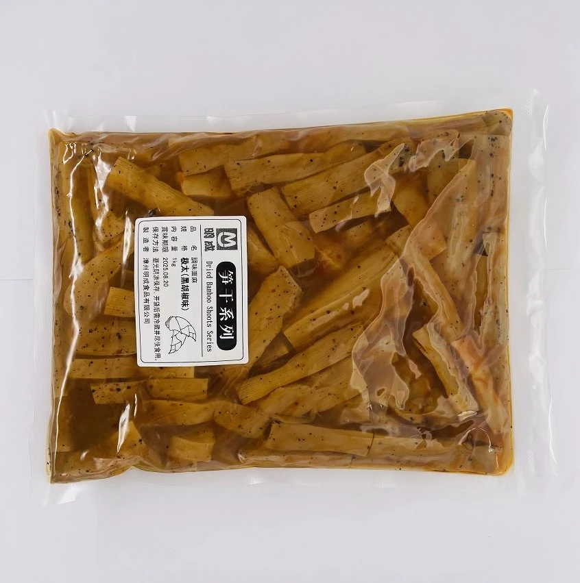 Premium Quality 1Kg Bagged Seasoned Edible Bamboo Shoots Menma with Black Pepper flavor for Noodles