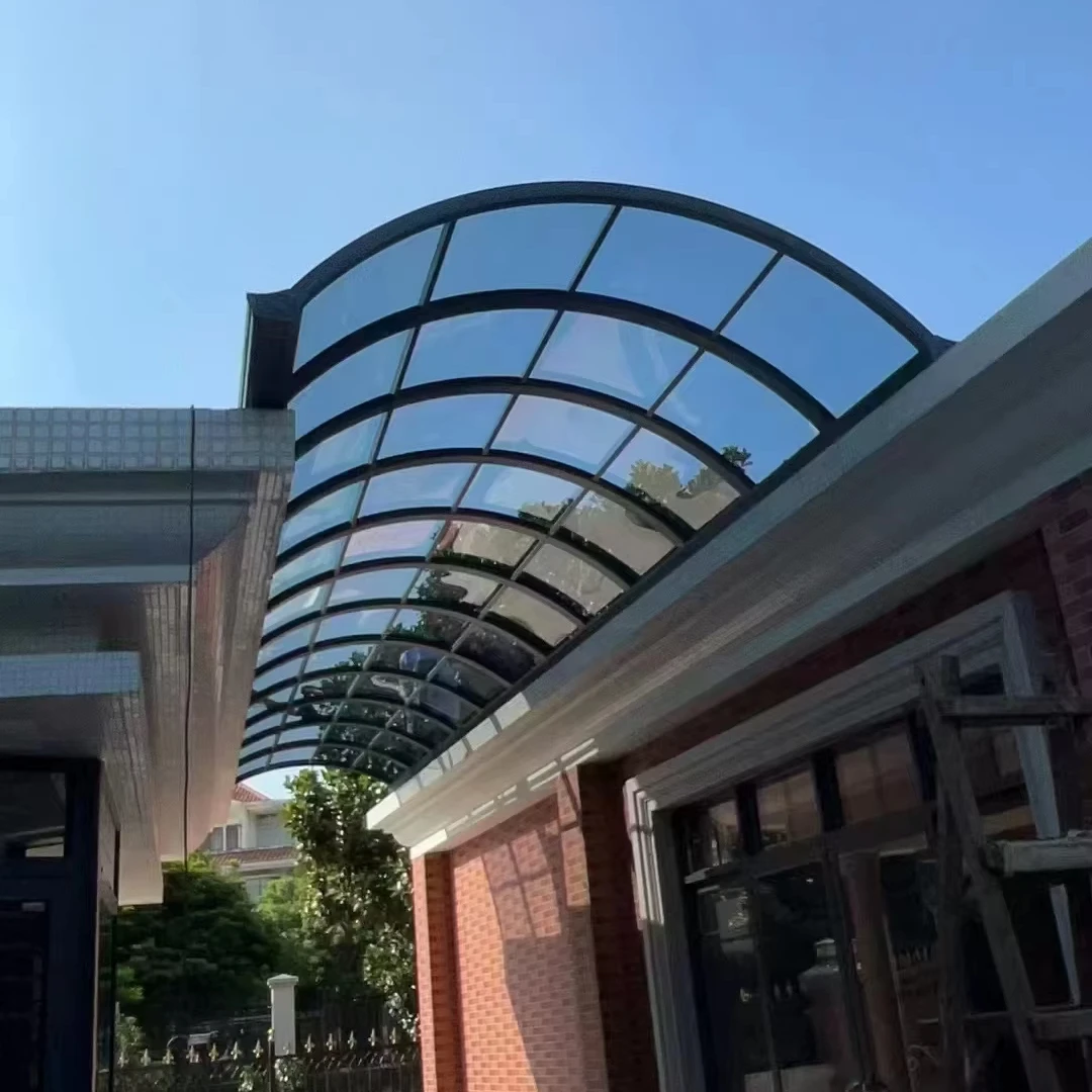 OEM Outdoor Aluminum Awning Polycarbonate Canopy Roof Patio Carport Garages Nature Pressure Treated Wood Metal Frame Carports