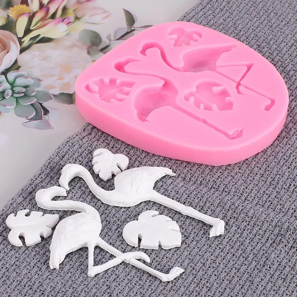 Flamingo Silicone Mold Animal Leaves Cake Decorating Tools Fondant Chocolate Candy Sugarcraft Baking Tools Soap Mould