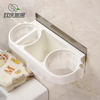 Multi-function Bathroom Hair Dryer Holder Durable Plastic Wall Mounted Storage Hair Care Tools Holder for Blow Dryer