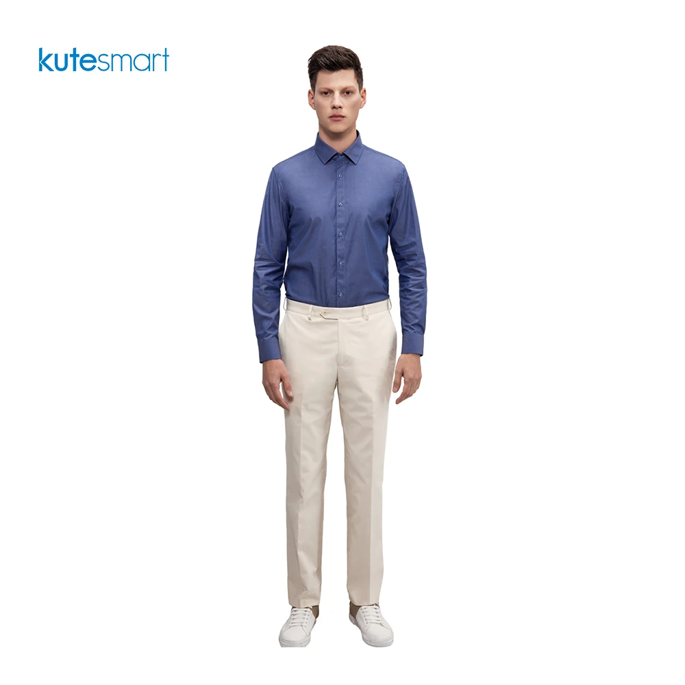 Kutesmart OEM MTM Custom 100% хлопковые мужские рубашки Добби с длинным рукавом, сделанные для измерения мужские рубашки