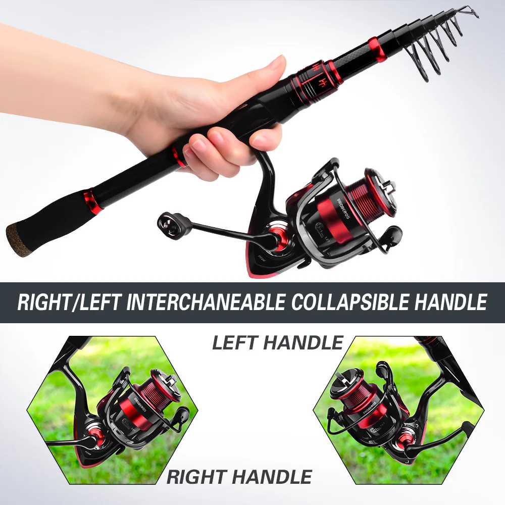Custom ultra light carbon fiber surf carp telescopic fishing rod and reel combo