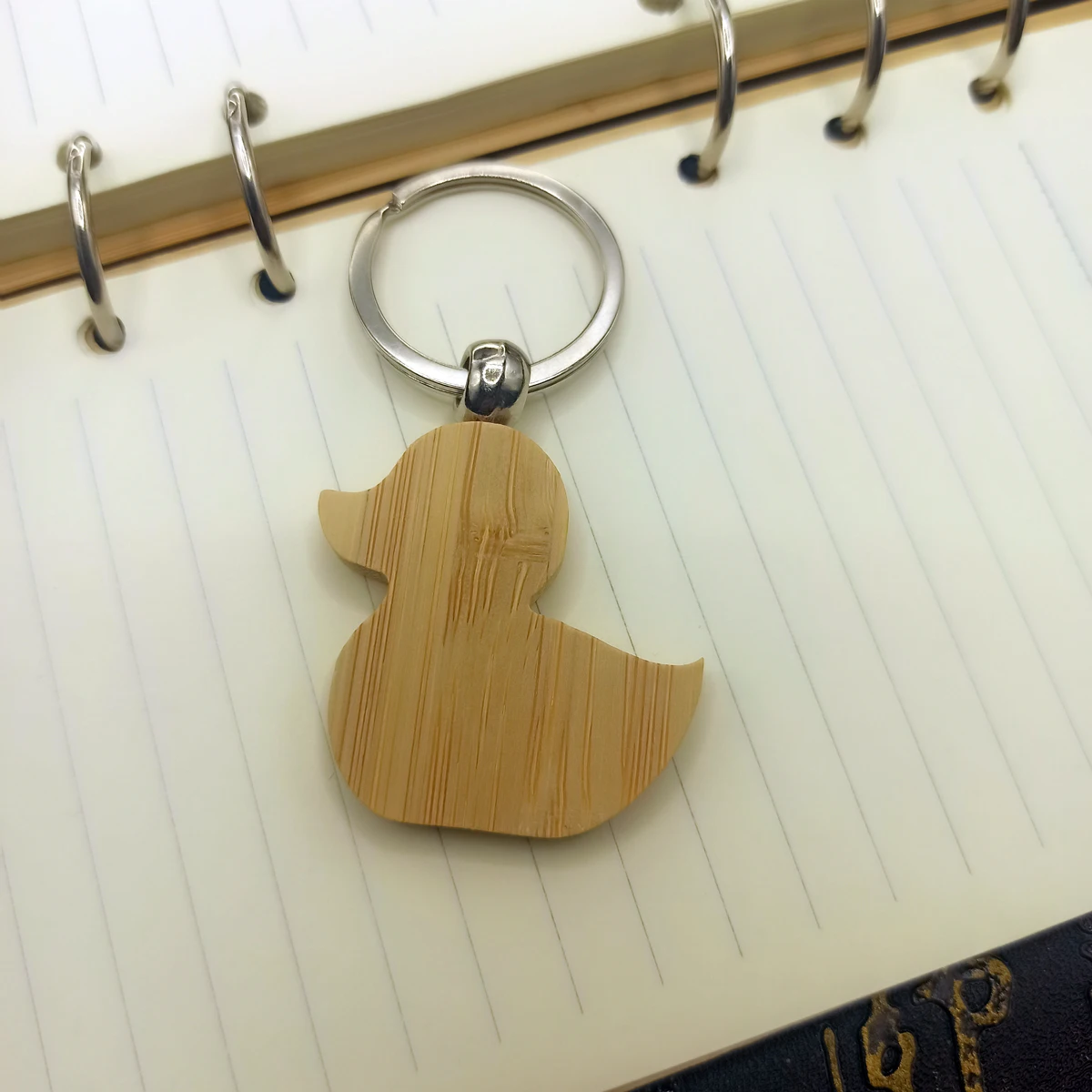 bamboo Keychain Key Chains Round Square Rectangle Shape Blank Wood Key Rings DIY Key Holders Gifts