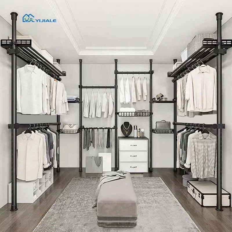 Portable  Metal Wardrobe Closet Clothes Bedroom Wardrobe Steel Frame Luxury Closet Design