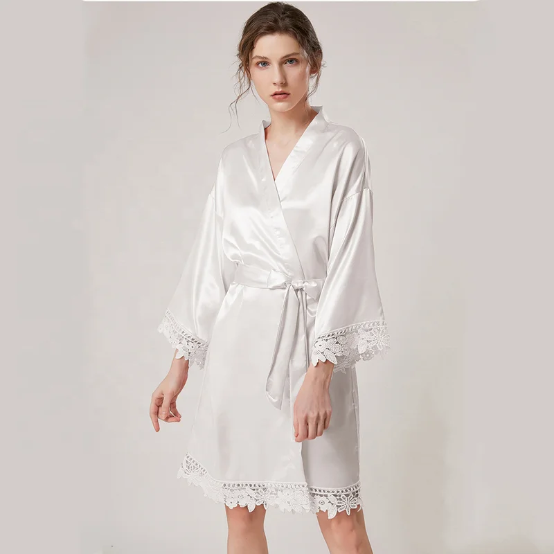 2021 factory price women summer satin sleepwear chinese kimono robe