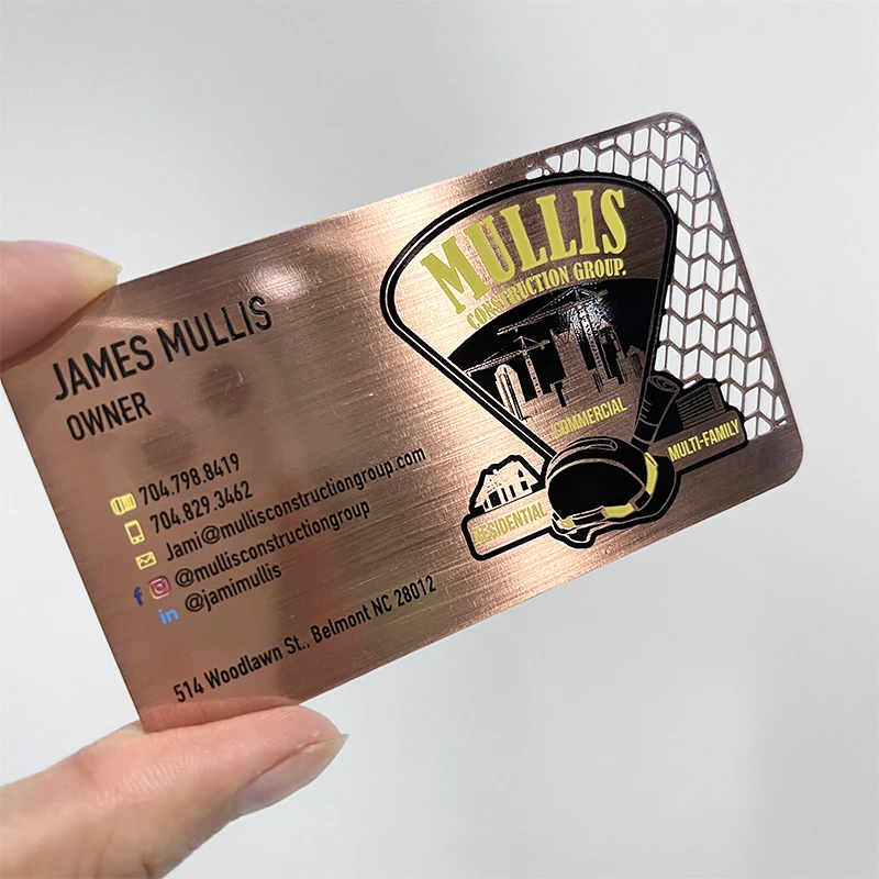 Premium Custom Metal Business Card with Qr Code Spray Paint Metal Souvenir Card Plain Laser Cut Engraving Metal Card