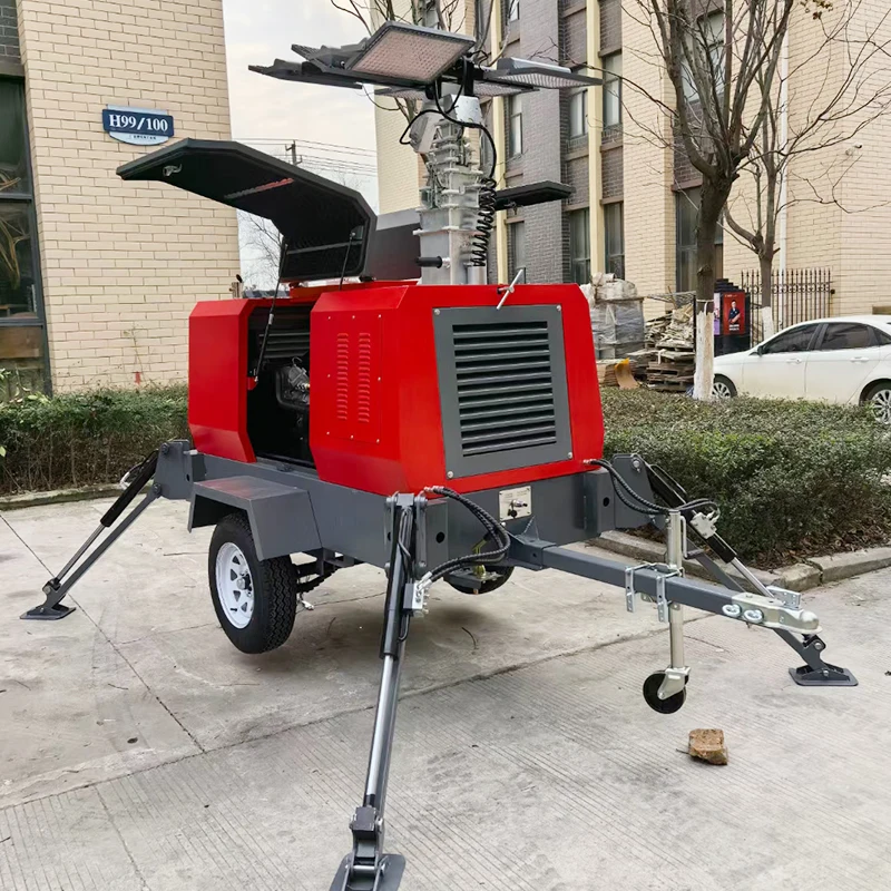 Mobile Light Tower for Construction Site and Mining Trailer Mounted Lighting Towers Factory Price Portable Light Tower