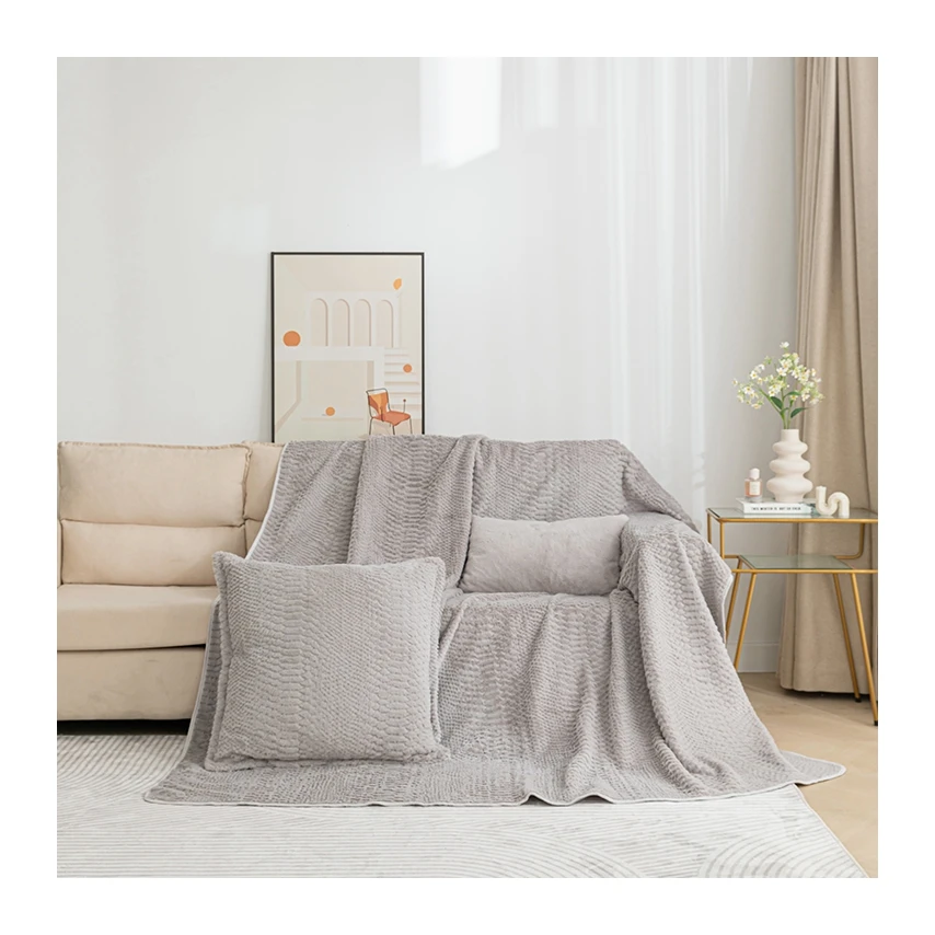 Factory Supply Living Room Customized Blanket Background All Seasons Luxury Throws Blanket for Sofa