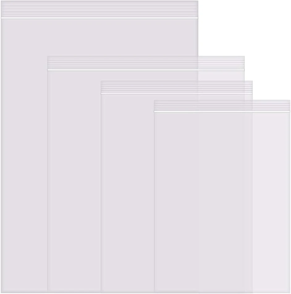 Large Zip Plastic Poly Bags Clear Reclosable Zipper Bags