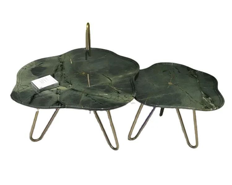 Luxury Good Quality Green Marble Coffee Table Top Dining Table for sale