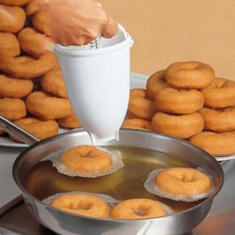 Custom logo PP Mini Donut Maker Artifact Wholesale DIY Plastic Donut Mold Handmade Dispenser Manual Doughnut Maker