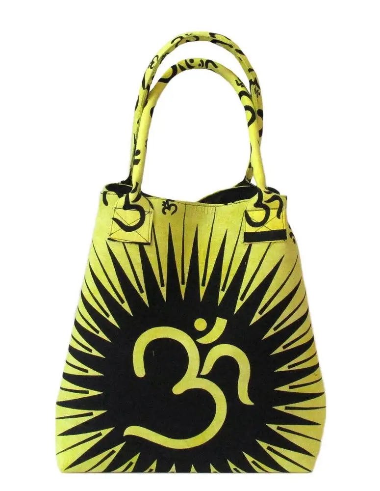 Cotton Beautiful Bohemian Ethnic Art Handbag Ladies Fashionable Purse Zipper Button Closures Two Shoulder Throw Chain