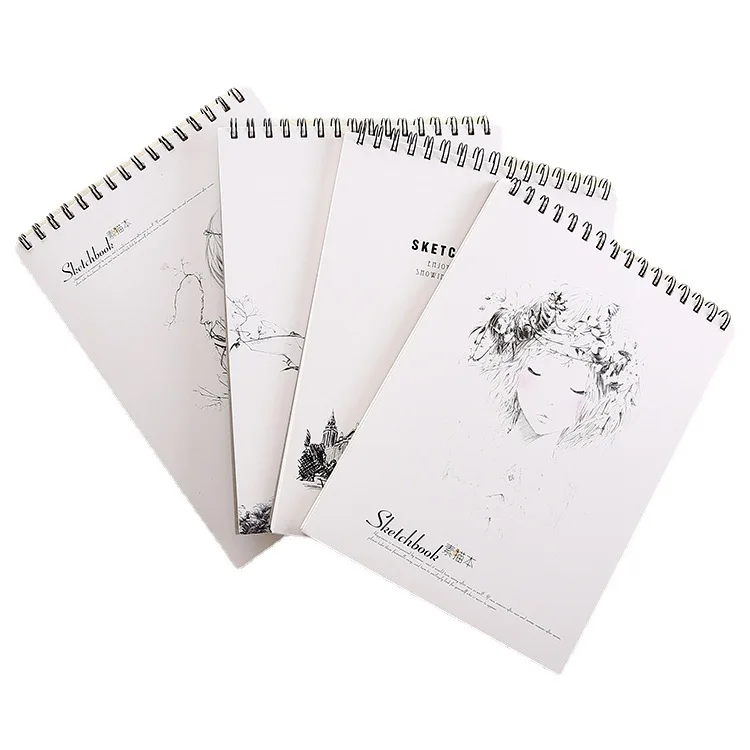 Art supplies A4 Drawing Pad Hardcover Printed aesthetic Notebook Spiral Custom Sketchbook Customized sketch Book for students