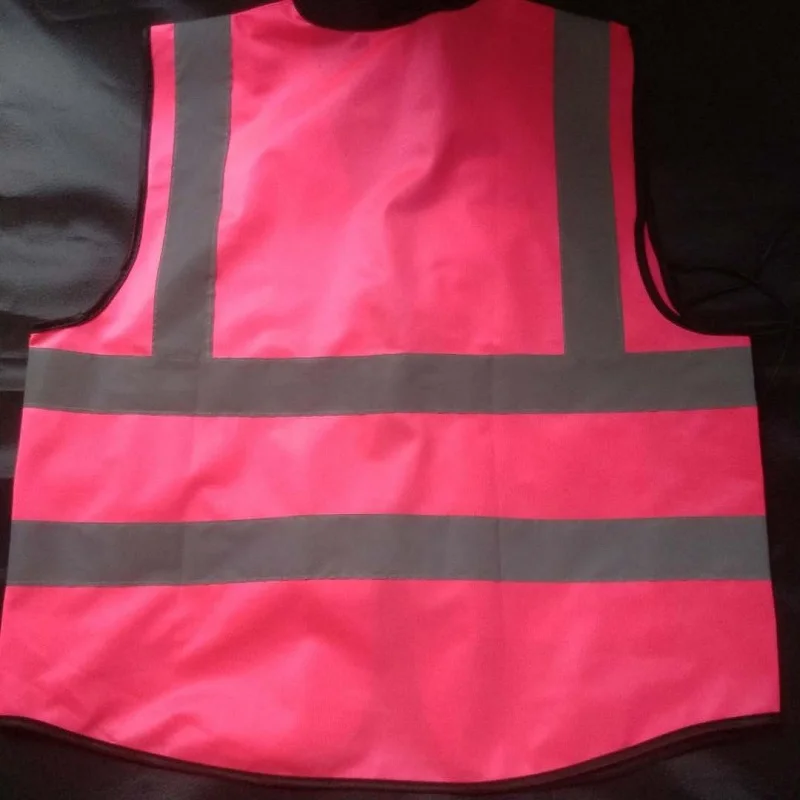Customized logo Factory Supply Cheap fabric or Mesh 2-color vest Fluorescent yellow Hi Viz Black Reflective Vest