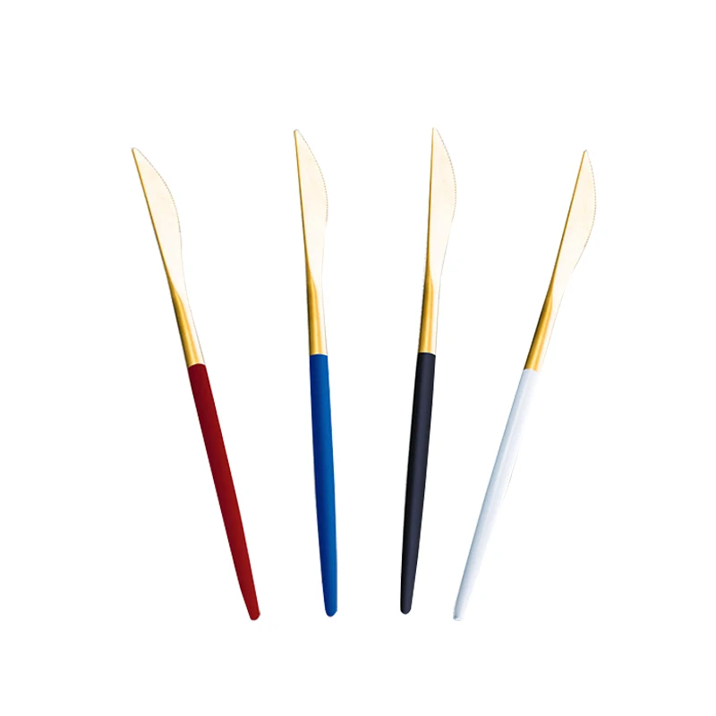 304 столовые приборы из нержавеющей стали Золотая ложка Вилка и нож в свадебных мероприятиях