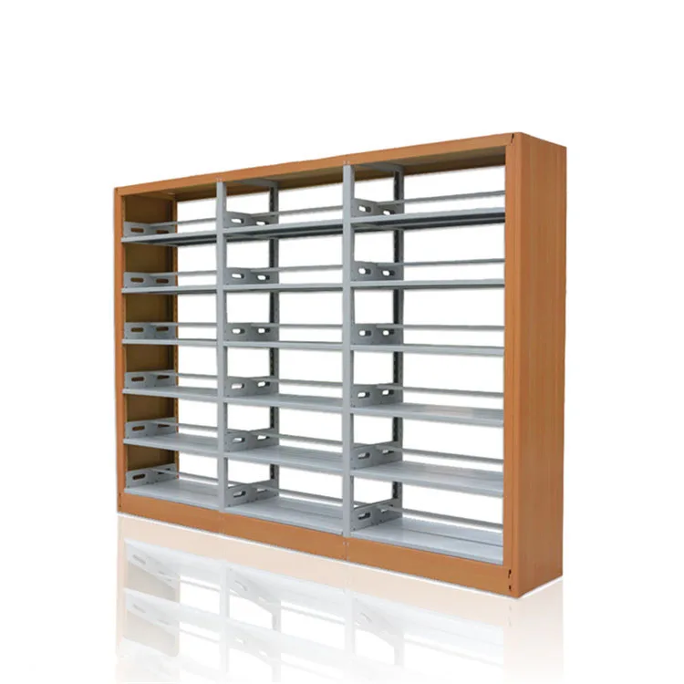 Modern Heavy Duty Double Side Iron Bookshelves School Library Bookshelf