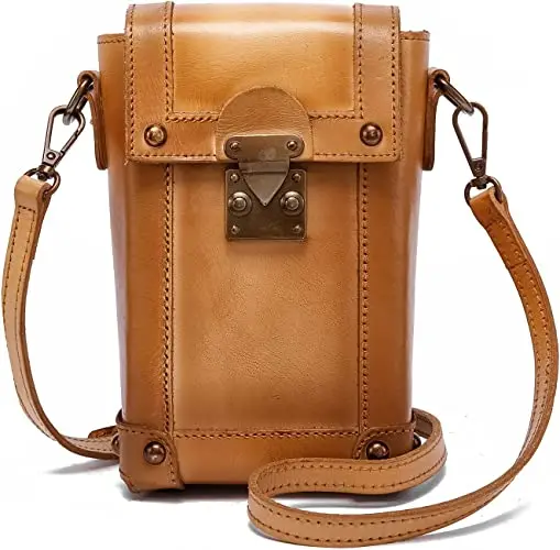 Mini Crossbody Bag for Women Genuine Leather Vintage Shoulder Bag Cell Phone Purse